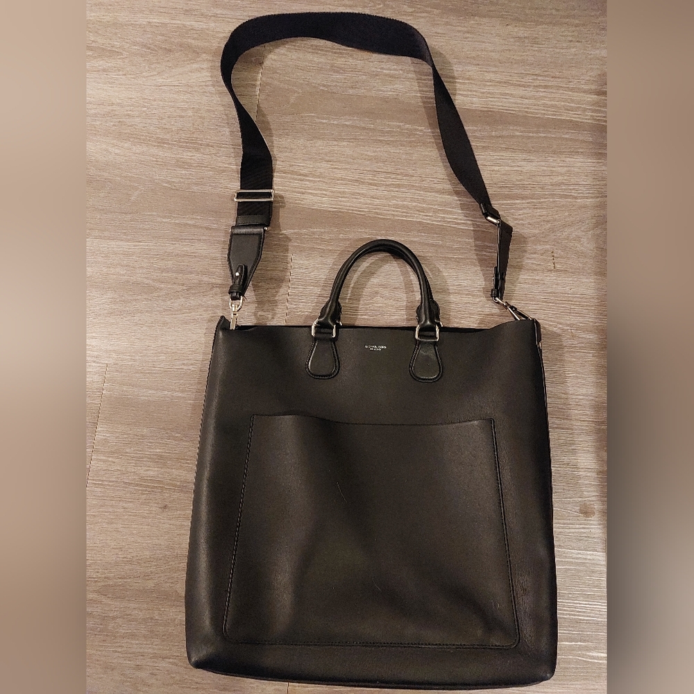 Michael Kors Collection Large Black Leather work satchel.